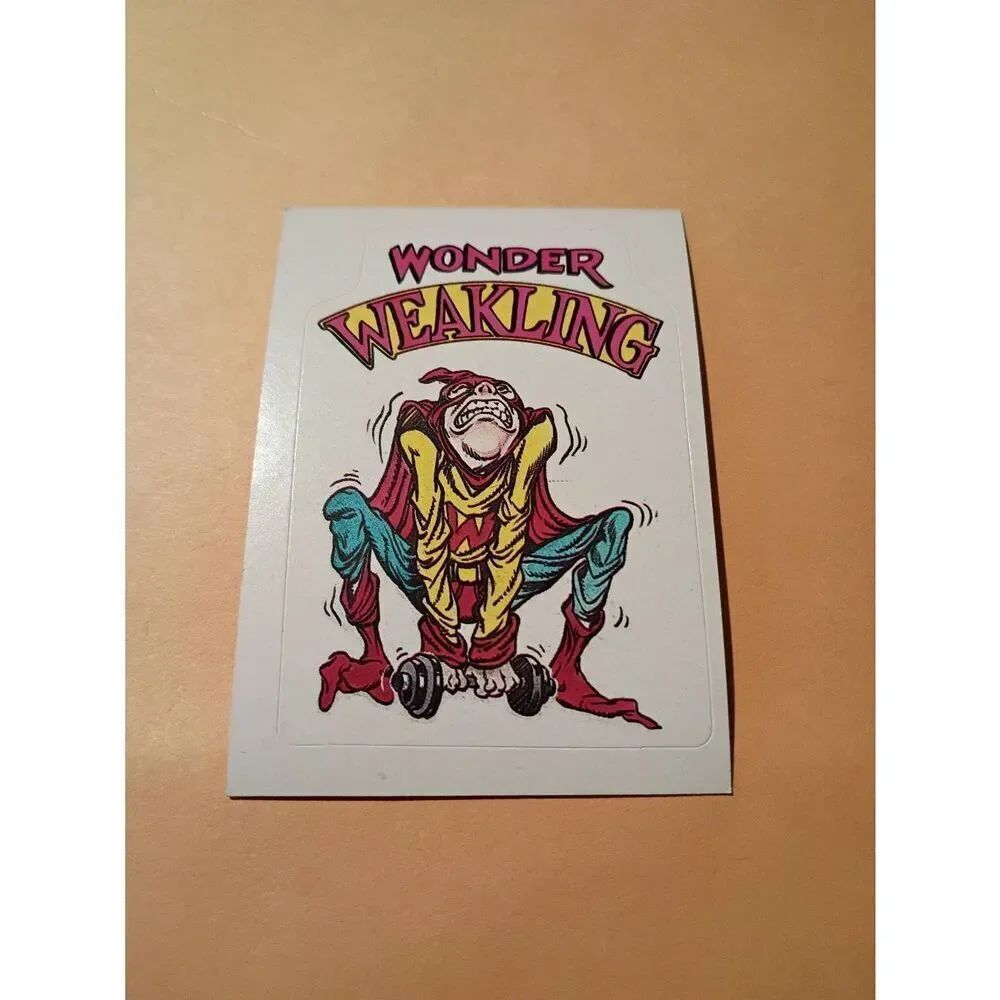 1983 General Mills Zero Hero Trading Card Sticker Vintage #56 Wonder Weakling